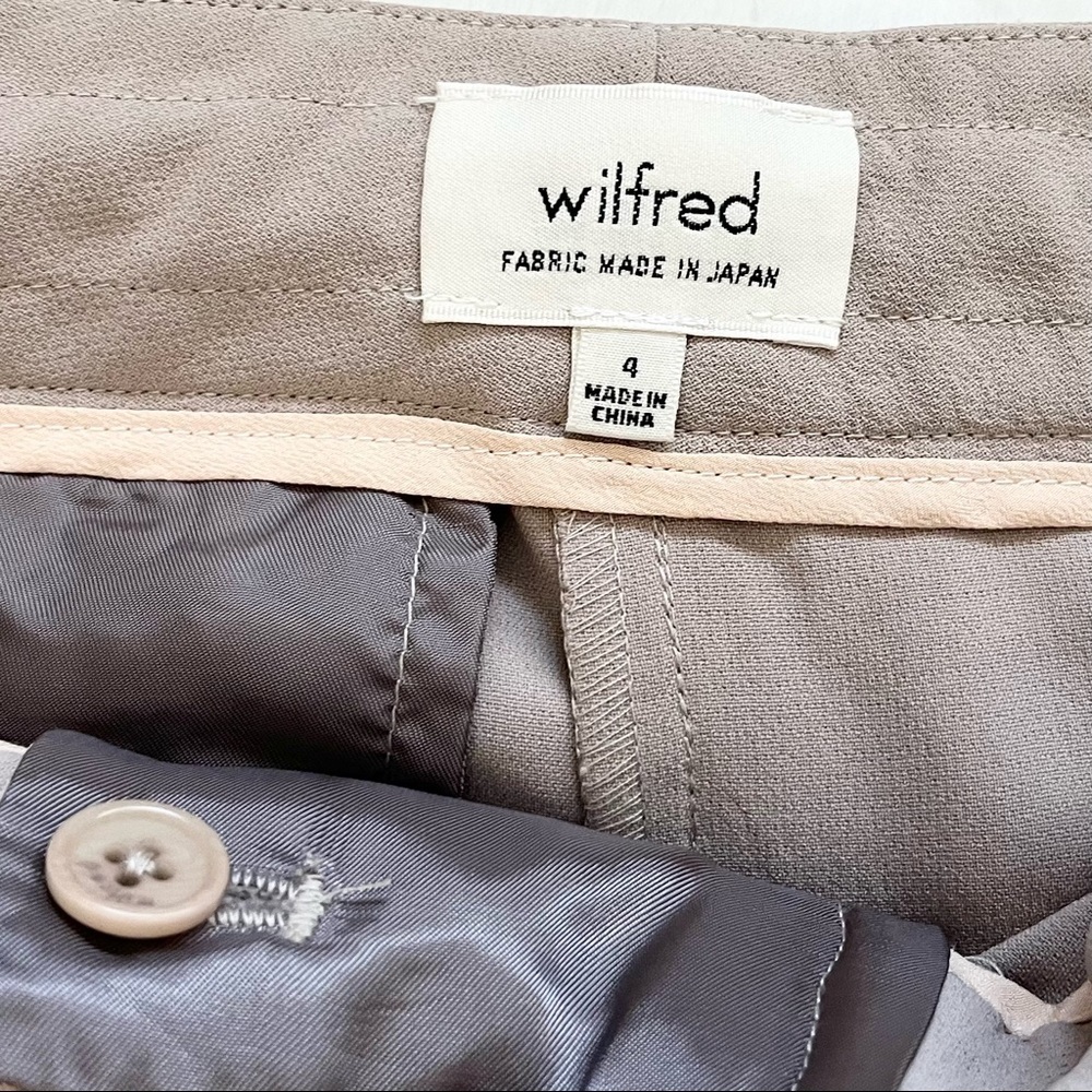 ARITZIA WILFRED Gray Cropped Ribbon Waist Tie Pants Minimalist Contemporary - Picture 7 of 13